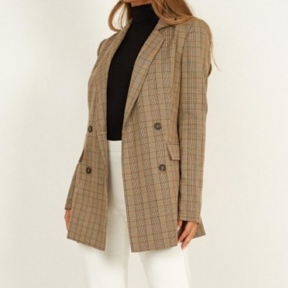 Showpo. Jackets & Blazers - Showpo Plaid Blazer